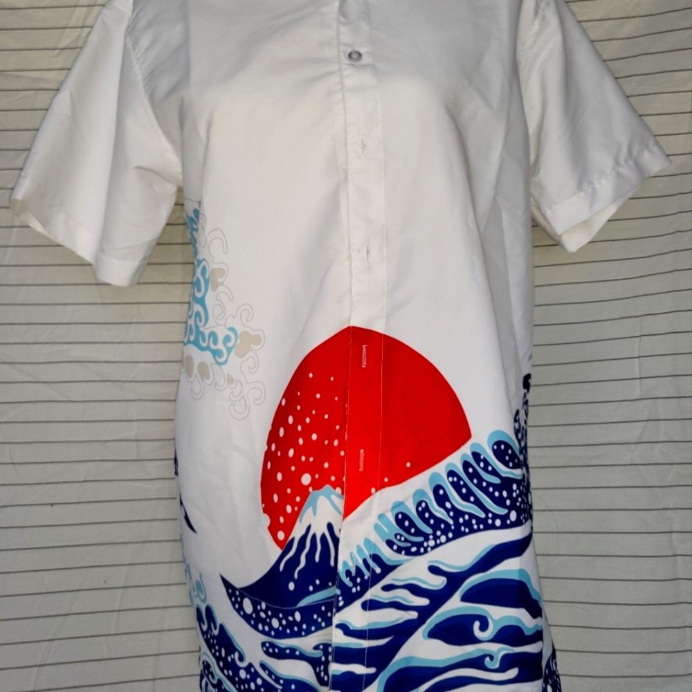 Wave sunset button up top